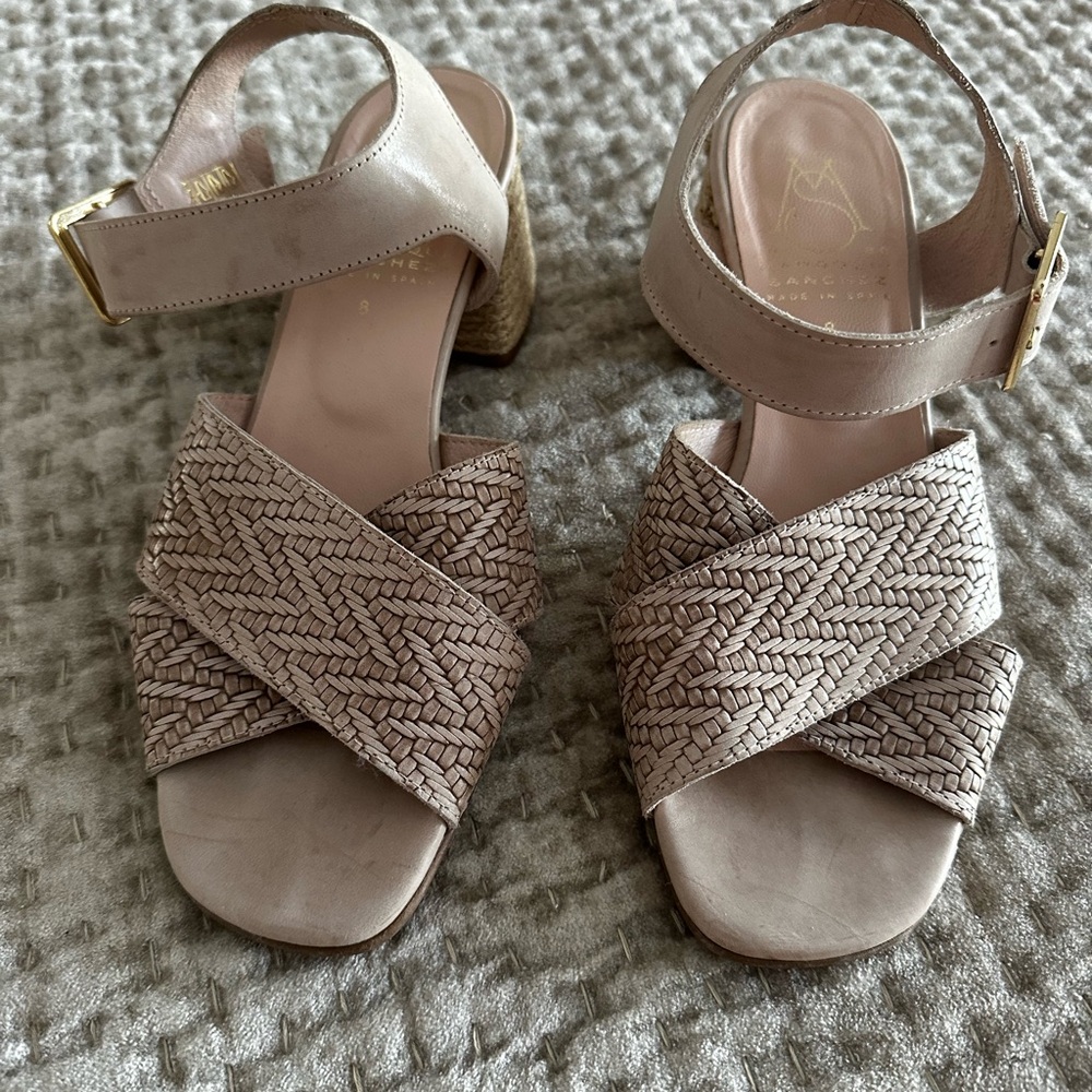 Chic Taupe Women's Block Heel Sandals